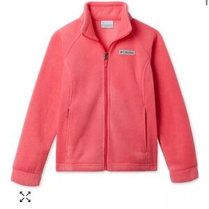 Columbia Benton Springs Full-Zip Coral Fleece Jacket with Pocket Detail. Size 6.